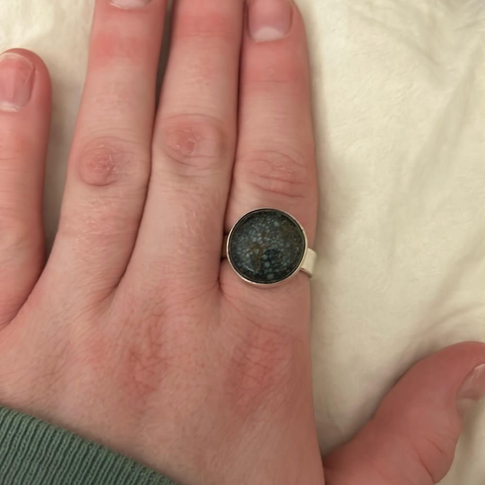Spiderweb Turquiose Sterling Silver Ring